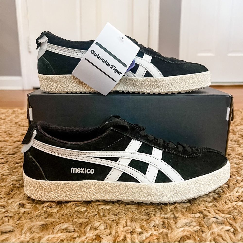 NWT Onitsuka Tiger Mexico Delegation Sneakers Black White Sz Men 5.5/Women 7 - Picture 8 of 15